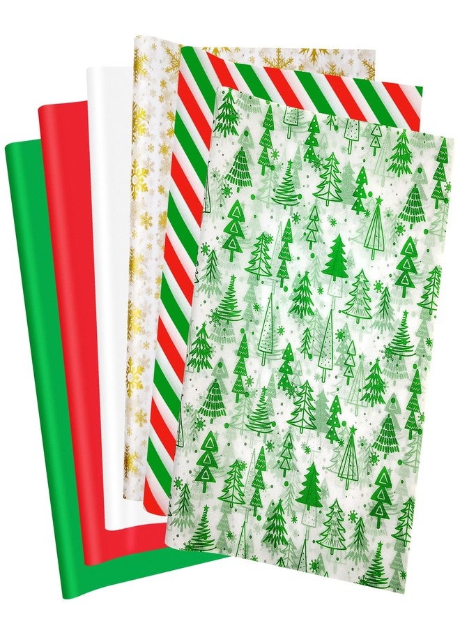 AORZIT Christmas Tissue Paper for Gift Bags 60 Sheet, AORZIT 14x20 Inch Christmas Gift Wrapping Paper Bulk White Red Green, Stripe, Snowflake Design for Present Boxes, Xmas Gift Bags Boxes - Image 1